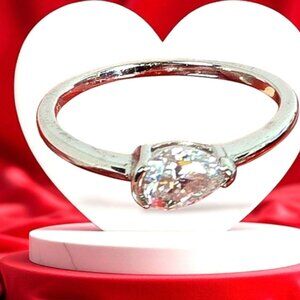 925 Sterling Silver Ring With Moissanite Gemstone Size 6.5